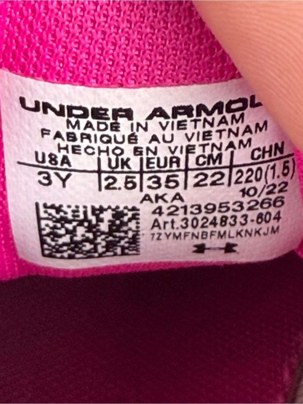 Under Armour Kids' Outhustle AC Running Shoes size 3Y - Picture 11 of 14
